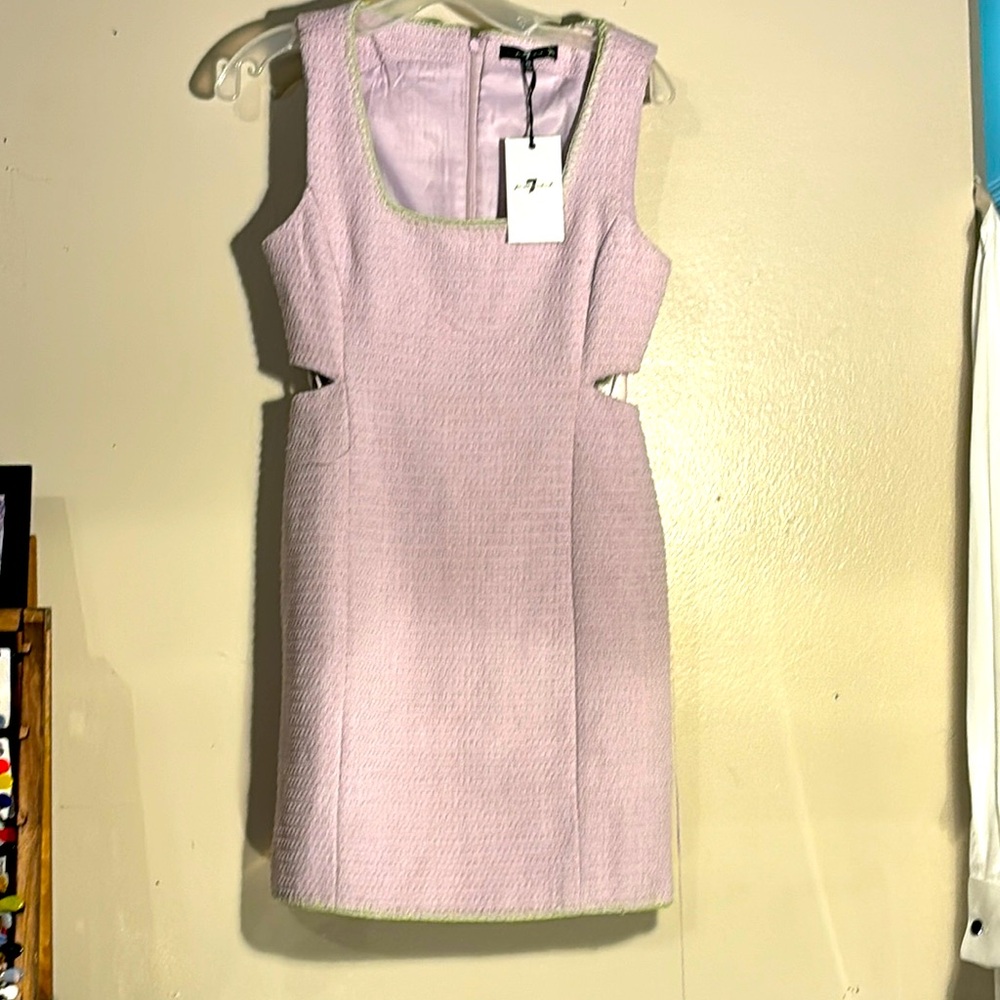 NWT 7 For All Mankind Lavender Cutout Above-the-Knee Dress XS
